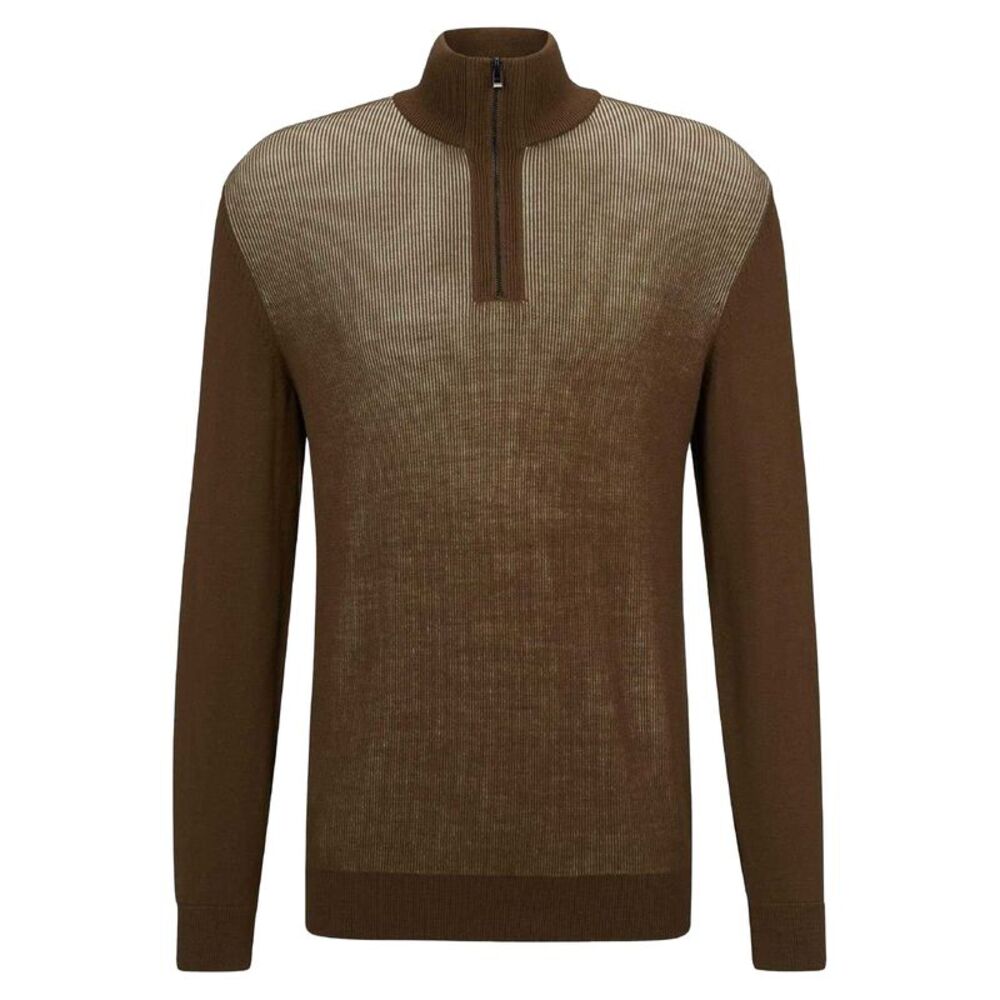 Boss Mens Funnel Neck Regular Sweater Top / Green